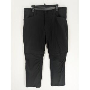 Eddie Bauer Men's Convertible Black Tech Hiking Pants, Zip Pocket, 40 x 30